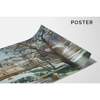 Effet de Neige à L'Hermitage, Pontoise - Camille Pissarro | Reproduction Tableau Décoration murale affiche copie