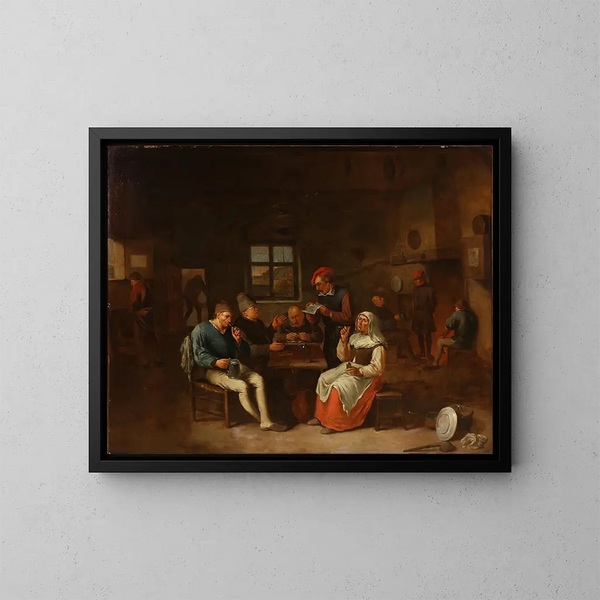Feestscène met boeren - Egbert van Heemskerck — ingelijst kunstwerk aan de muur