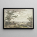 Landscape painting with pack donkeys near Hilversum - Egbert van Drielst — framed artwork on a wall