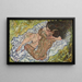 L'Étreinte - Egon Schiele — ingelijst kunstwerk aan de muur