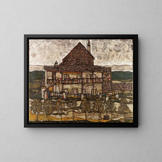 Huis met zadeldak II - Egon Schiele — ingelijst kunstwerk aan de muur