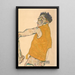 Autoportrait en gilet jaune 1914 - Egon Schiele — ingelijst kunstwerk aan de muur