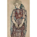 Vrouw zittend - Egon Schiele — weergave van het kunstwerk