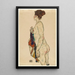 Reproductie van het schilderij Nu staand met een patroonjurk - Egon Schiele