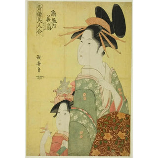 Eishsai Chki - Hanaogi of the Ogiya from the series Beauties of the Pleasure Quarters Seiro bijin awase.webp