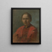 Meis in rode jurk - Elemér Halász-Hradil — ingelijst kunstwerk aan de muur