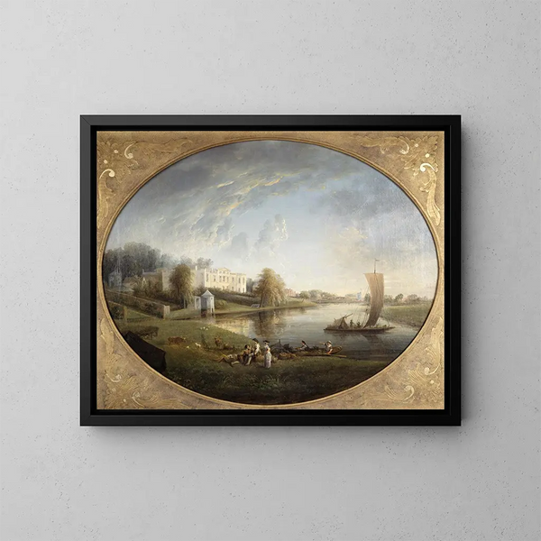 Maison du pape à Twickenham - Elias Martin — ingelijst kunstwerk aan de muur