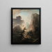 Romantic landscape painting with spruce - Elias Martin — framed artwork on a wall