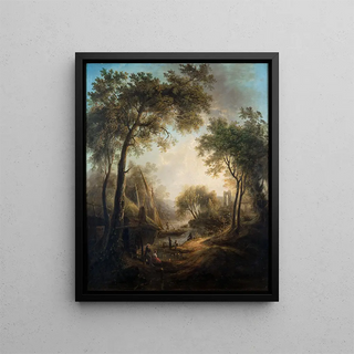 Elias Martin - Summer Landscape with Water and Tall Trees.webp