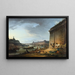 View of Paris from the quay under the Pont Neuf - Elias Martin — framed artwork on a wall