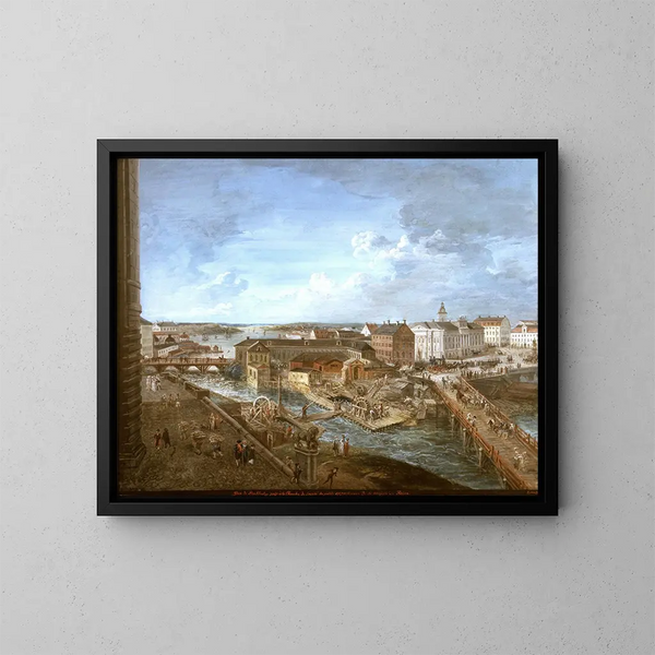 Vue de Stockholm depuis le château royal - Elias Martin — ingelijst kunstwerk aan de muur