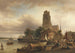 van Dordrecht uitzicht met de Grote Kerk - Elias Pieter van Bommel — weergave van het kunstwerk