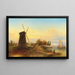 van het watermolen bij Amsterdam - Elias Pieter van Bommel — ingelijst kunstwerk aan de muur