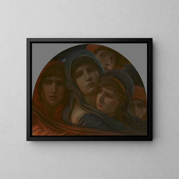 Een overzicht van de hel of de angst - Elihu Vedder — ingelijst kunstwerk aan de muur