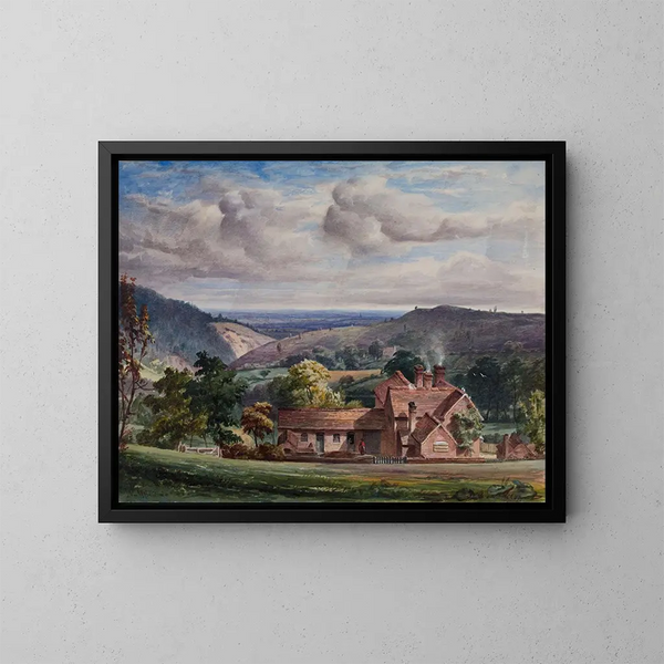 Cottage de Church Hill à Bromsgrove Lickey - Elijah Walton — ingelijst kunstwerk aan de muur
