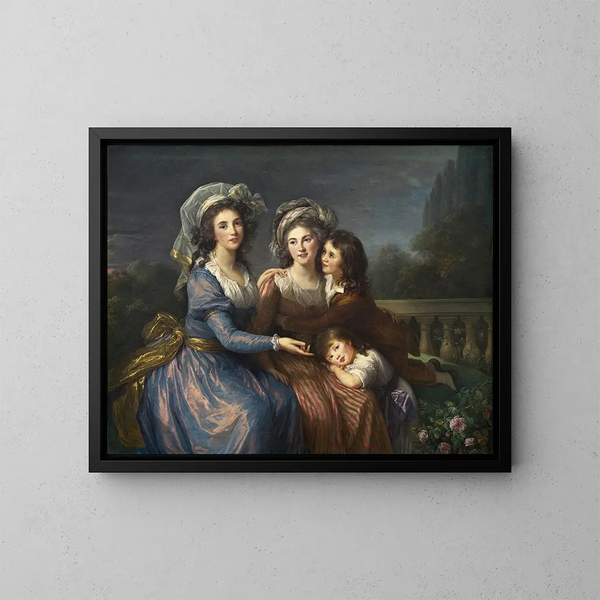 La marquise de Pezay et la marquise de Roug avec ses fils Alexis et Adrien - Elisabeth Louise Vigée Le Brun — ingelijst kunstwerk aan de muur