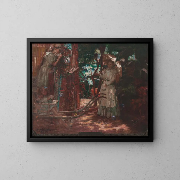 Zeepbellen - Eliseu Visconti — ingelijst kunstwerk aan de muur