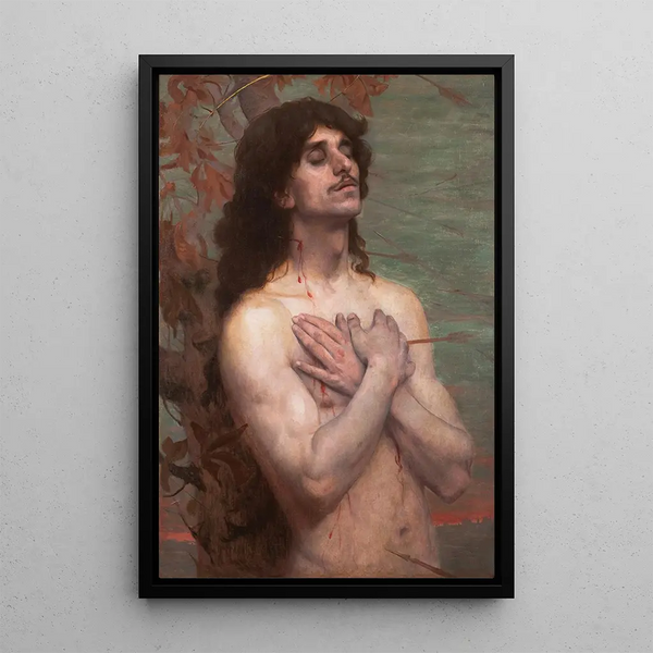 Sint Sebastiaan, studie voor Beloning van Sint Sebastiaan - Eliseu Visconti — ingelijst kunstwerk aan de muur