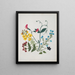 Paper-cut flower album painting pl. 01 - Ellen W. — framed artwork on a wall