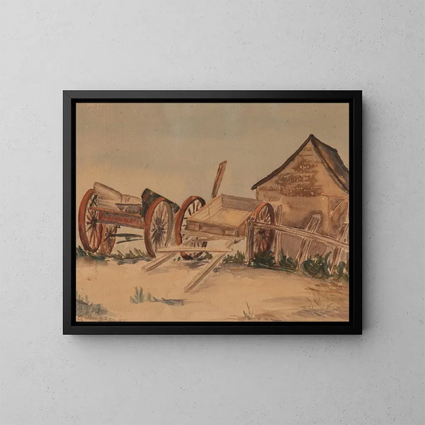 Wagons - Elling William Gollings — ingelijst kunstwerk aan de muur