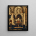 L'intérieur van een protestantse gotische kerk - Emanuel de Witte — ingelijst kunstwerk aan de muur