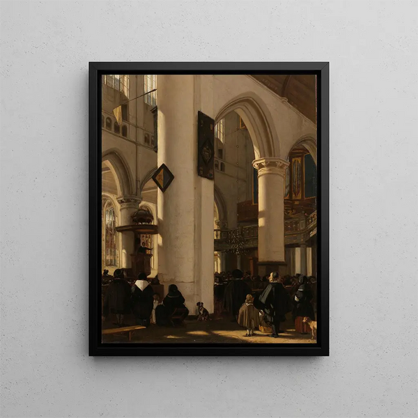 Emanuel de Witte - Interior of a Protestant Gothic Church during a Service.webp