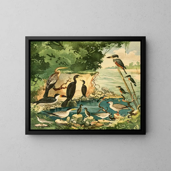 Carar Mergulhes Gaivotas Trintaris Arirambas - Emil August Göldi — ingelijst kunstwerk aan de muur