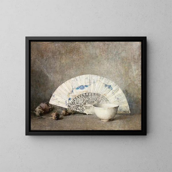 L'Éventail - Emil Carlsen — ingelijst kunstwerk aan de muur