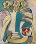 Vaas met boeket en perziken Bloemen- en perzikenschilderij - Emil Filla — weergave van het kunstwerk