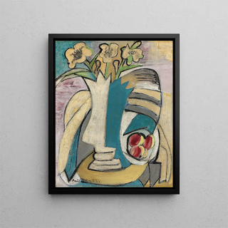 Emil Filla - Vza s kytic a broskve Vase of flowers and peaches.webp