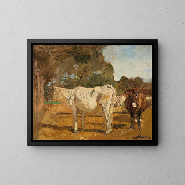 Koeien - Emil Jakob Schindler — ingelijst kunstwerk aan de muur