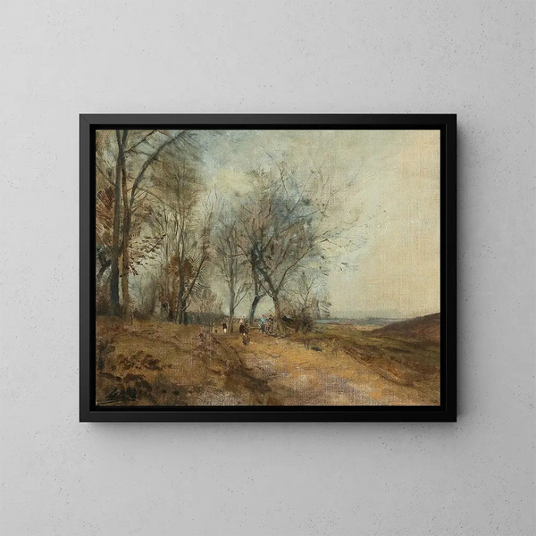 Prairies du Danube - Emil Jakob Schindler — ingelijst kunstwerk aan de muur