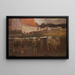 Village landscape with sheep - Emil Jakob Schindler — framed artwork on a wall