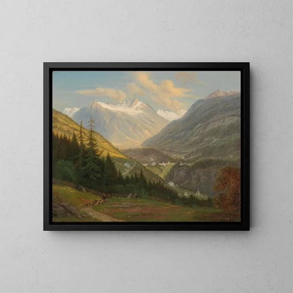 van Vue de Bad Gastein - Emil Ludwig Lühr — ingelijst kunstwerk aan de muur