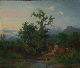 Emil Lugo - Bergsee mit Storch.webp