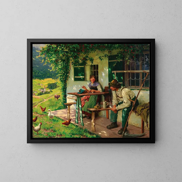 Jonge boerenkoppel in Beieren - Emil Rau — ingelijst kunstwerk aan de muur