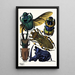 Insectes Pl07 - Émile-Allain Séguy — ingelijst kunstwerk aan de muur