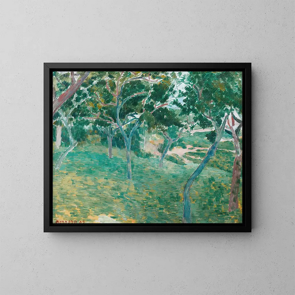Een hoekje van het liefdesbos in Pont-Aven - Émile Bernard — ingelijst kunstwerk aan de muur