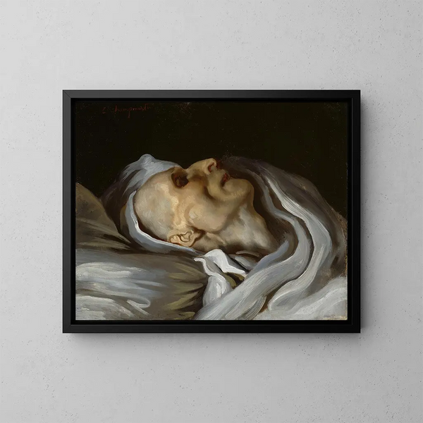 Théodore Géricault op zijn sterfbed - Émile Champmartin — ingelijst kunstwerk aan de muur