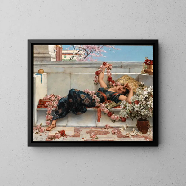 Een odalisque - Émile Eisman-Semenowsky — ingelijst kunstwerk aan de muur