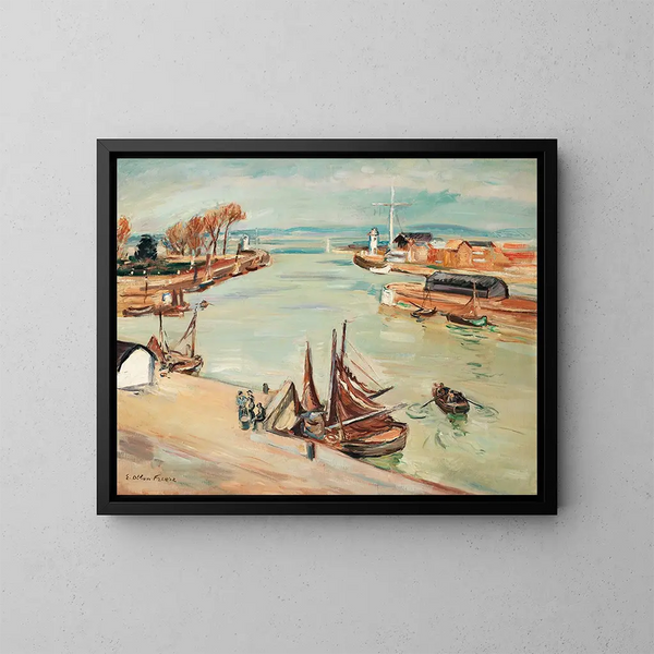 Het haven van Honfleur - Émile Othon Friesz — ingelijst kunstwerk aan de muur