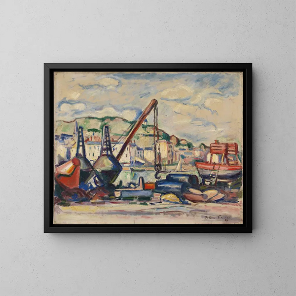 Het haven van Honfleur - Émile Othon Friesz — ingelijst kunstwerk aan de muur