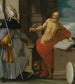 Heiligen Augustinus en Hiëronymus in een klassiek kader - Emilische school — weergave van het kunstwerk