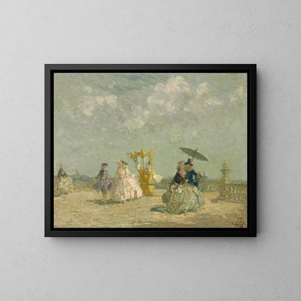 La chaise de porteur - Emma Ciardi — ingelijst kunstwerk aan de muur