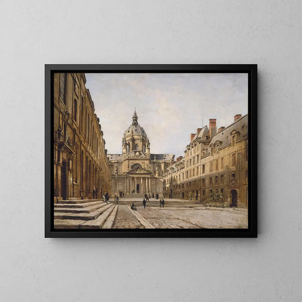 La Cour de l'ancienne Sorbonne - Emmanuel Lansyer — ingelijst kunstwerk aan de muur