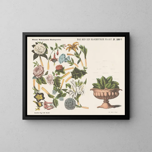 Hoe maak je een bloemenboeket - Emrik Binger — ingelijst kunstwerk aan de muur