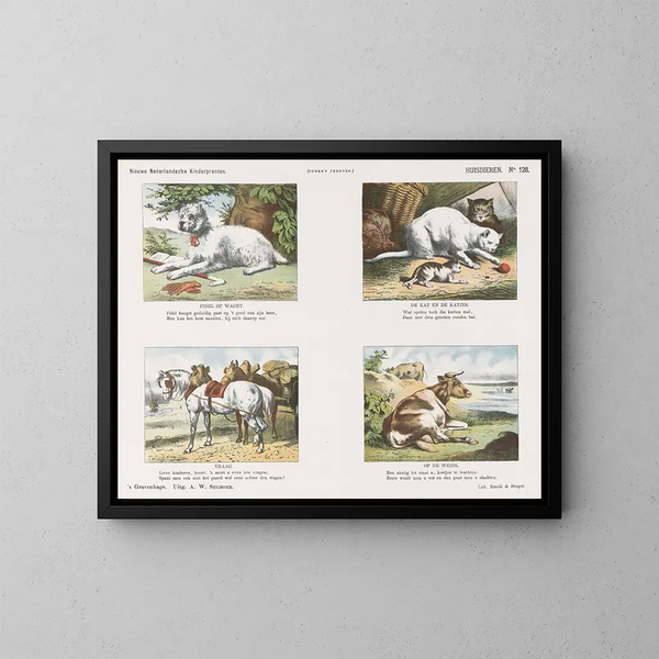 Huisdieren 2 - Emrik Binger — ingelijst kunstwerk aan de muur
