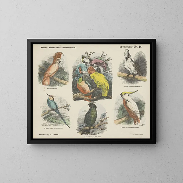 Vogels van Klimt - Emrik Binger — ingelijst kunstwerk aan de muur