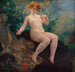 tête-à-tête Vrouw met hond - Alfred Philippe Roll — weergave van het kunstwerk