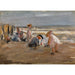 Reproductie van het schilderij Kinder die op het strand spelen - Max Liebermann